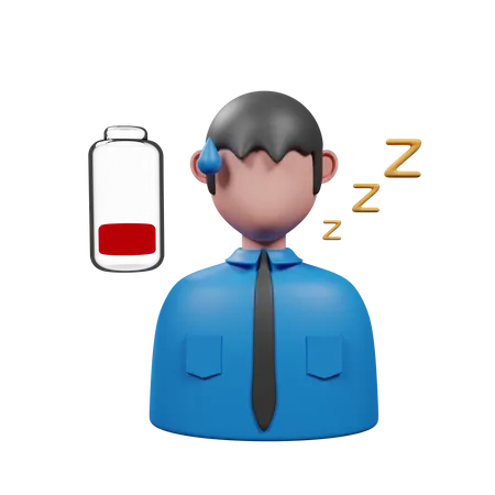 Tired Businessman  3D Illustration
