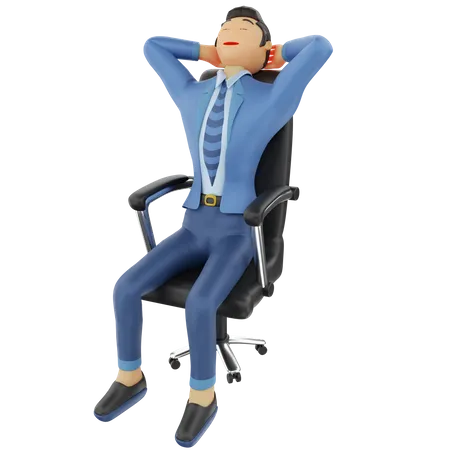 Tired businessman 3D Illustration