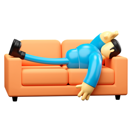 Tired Businessman 3D Illustration