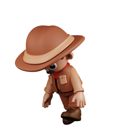 Tired  Cowboy  3D Illustration