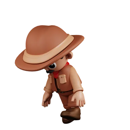 Tired  Cowboy  3D Illustration