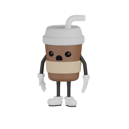Tired Cup  3D Illustration