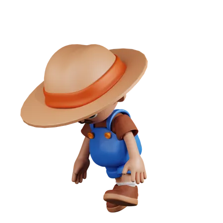 Tired  Farmer  3D Illustration