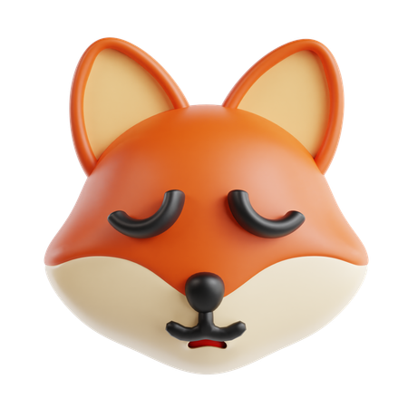 Tired Fox Face Emoji  3D Icon