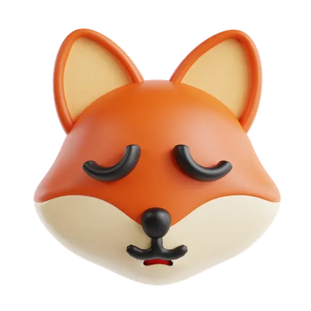 Tired Fox Face Emoji  3D Icon