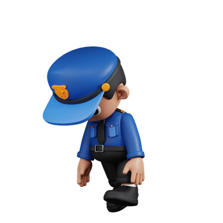 Tired  Policeman  3D Illustration
