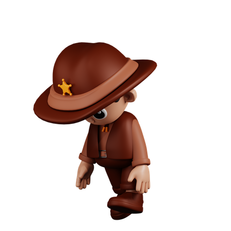 Tired  Sheriff  3D Illustration