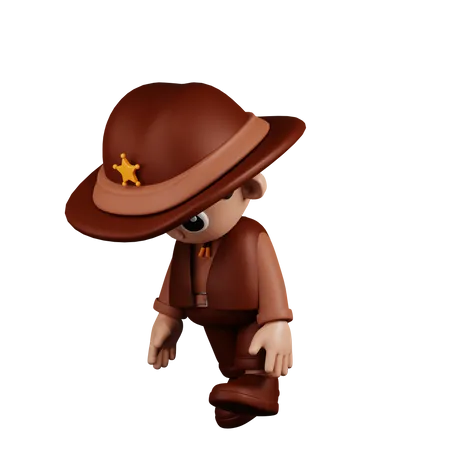 Tired  Sheriff  3D Illustration