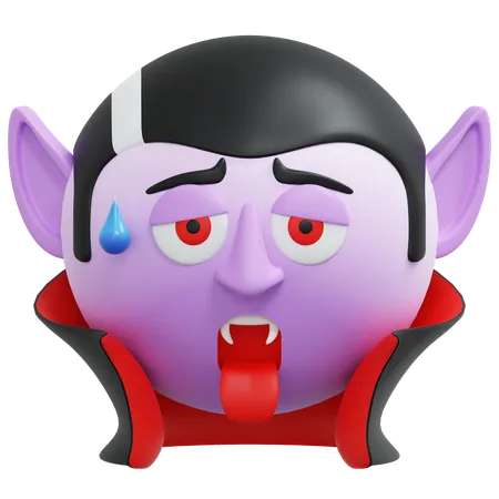 Tired Vampire Emoticon 3 D Icon Illustration 3D Icon