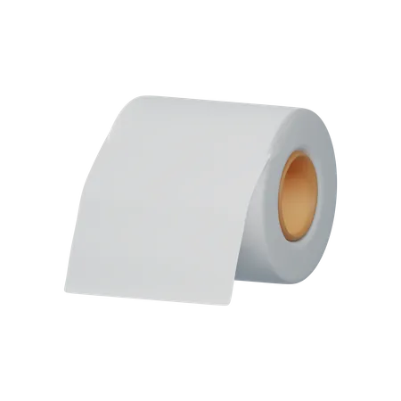 3 D Object Rendering Icon Of Tissue Paper Toilet Paper Cleaning Concept Toilet Equipment 3D Illustration