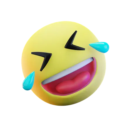 3 D Render Titled Laughter Emoji 3 D Illustration 3D Icon