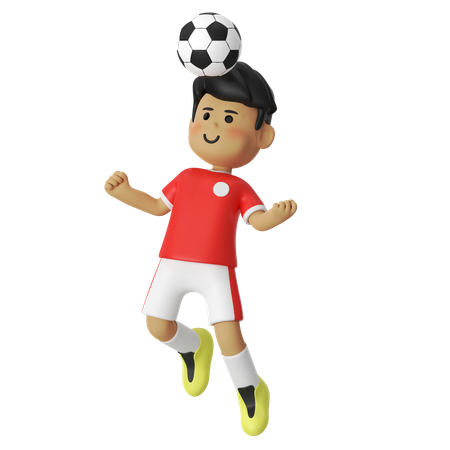 Joueur de football en tête garçon  3D Illustration