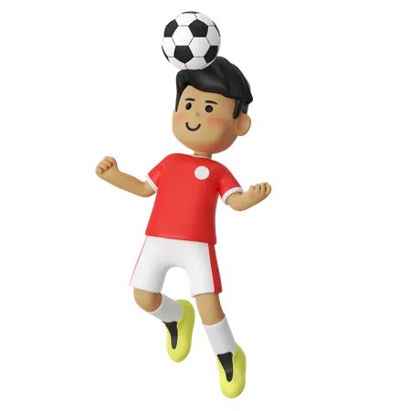 Joueur de football en tête garçon  3D Illustration