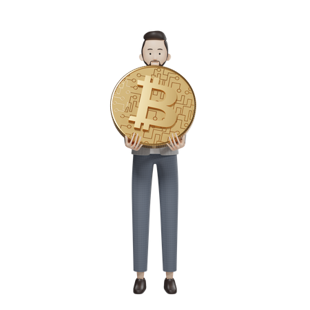 Titular de bitcoins  3D Illustration