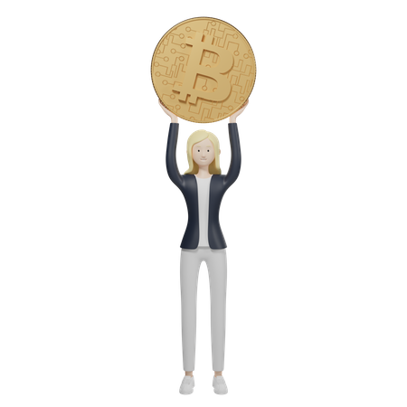 Titular de bitcoins  3D Illustration