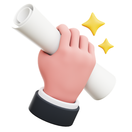 Poseer un título universitario  3D Icon