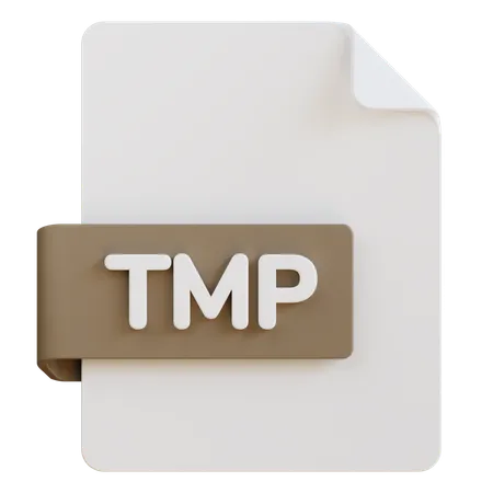3 D Illustration Of Tmp File Extension 3D Icon