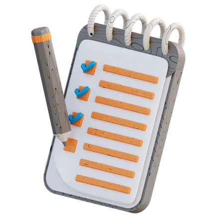 3 D Illustration Of Pencil And Schedule To Do List 3D Icon