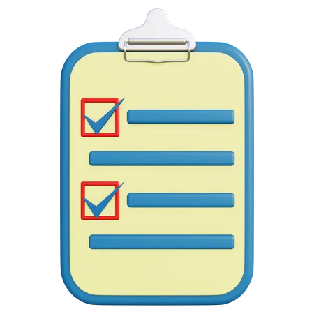 Checklist 3 D Icon With High Resolution Render Business Illustration 3D Icon