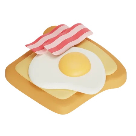 Toast Egg And Bacon 3D Icon