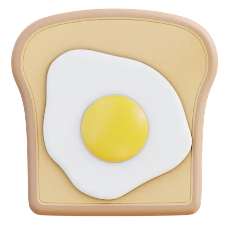 3 D Illustration Toast And Eggs 3D Icon