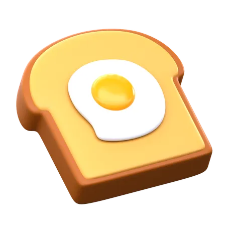 Toast And Eggs 3 D Diet And Nutrition Icon 3D Icon