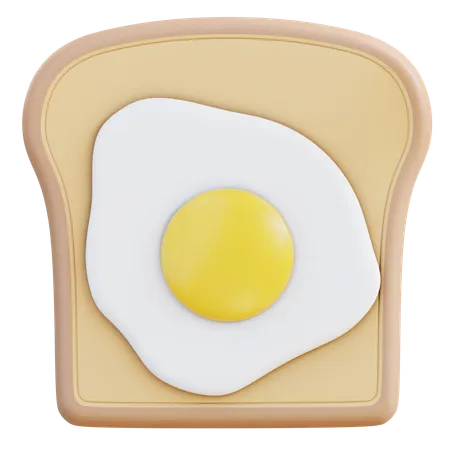 Toast And Eggs  3D Icon