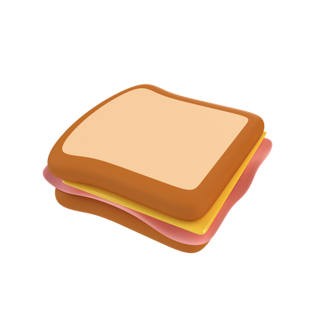Toasts au fromage et au jambon  3D Icon