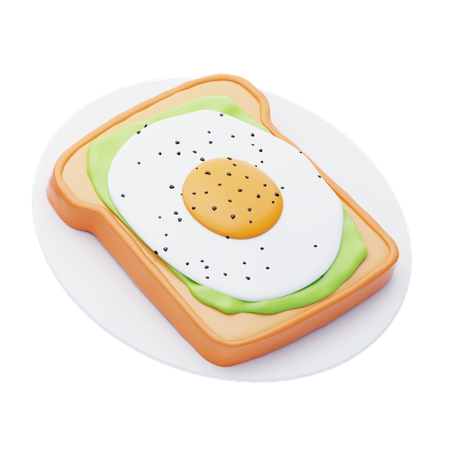 Toast à l'avocat  3D Icon