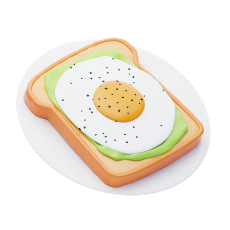 Toast à l'avocat  3D Icon