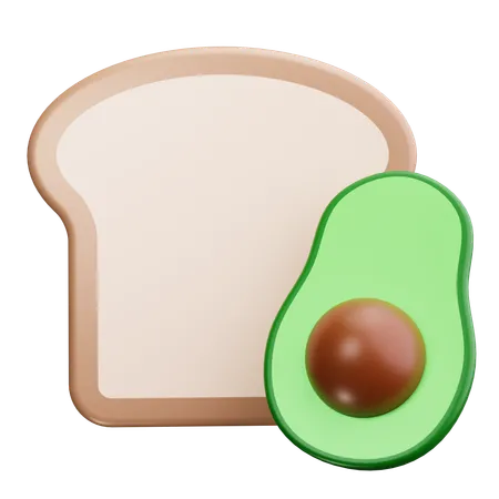 Toast à l'avocat  3D Icon