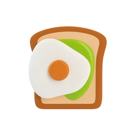 Toast à l'avocat  3D Icon