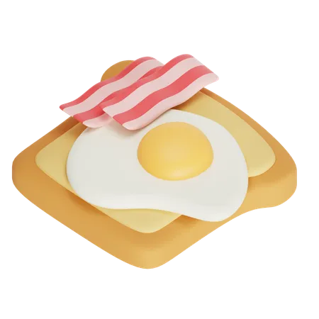 Pain grillé et oeuf  3D Icon