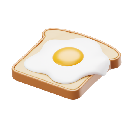 Toast mit Ei  3D Icon