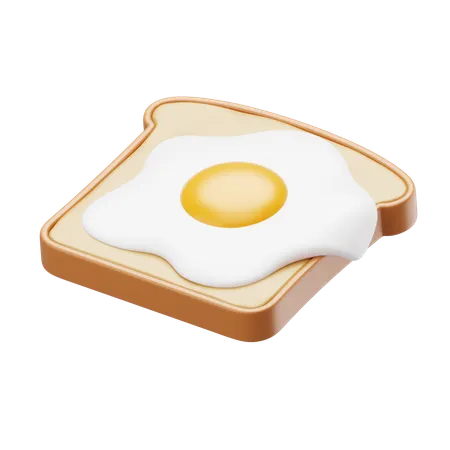 Toast mit Ei  3D Icon