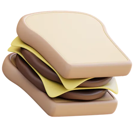 3 D Illustration Toast Sandwich 3D Icon