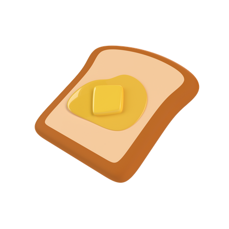 Toast With Butter  3D Icon