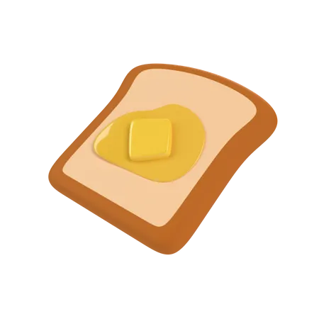 Toast With Butter Icon 3D Icon