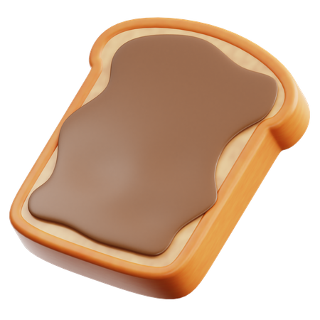 Toast With Chocolate Jam  3D Icon