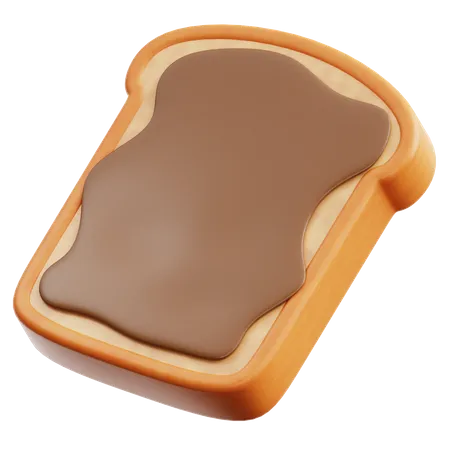 Toast With Chocolate Jam  3D Icon