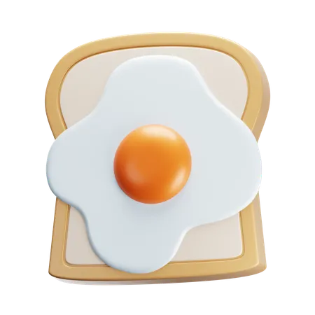 Toast With Egg  3D Icon
