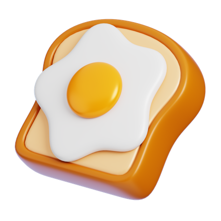 Toast with Egg  3D Icon
