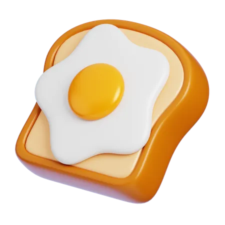 Toast with Egg  3D Icon
