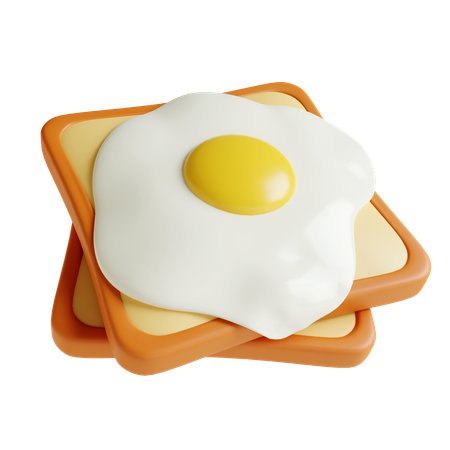 Toast With Egg  3D Icon