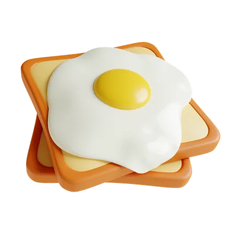 Toast With Egg  3D Icon