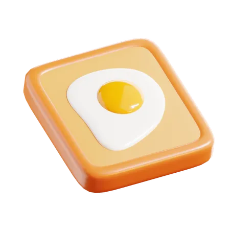 Toast With Egg  3D Icon