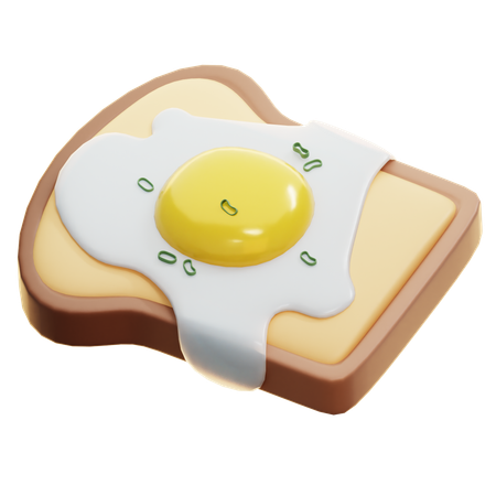 Toast With Egg  3D Icon