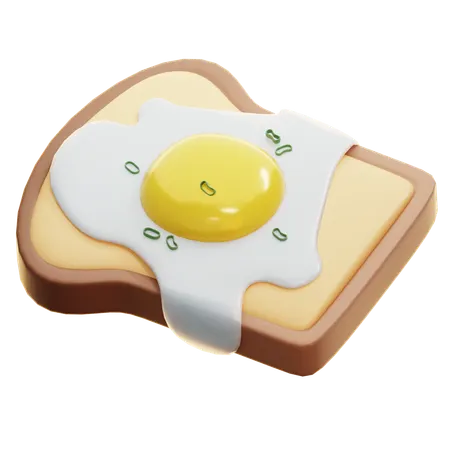 Toast With Egg  3D Icon