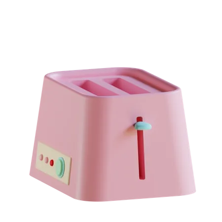 3 D Soft Pink Toaster With Transparent Background 3D Icon