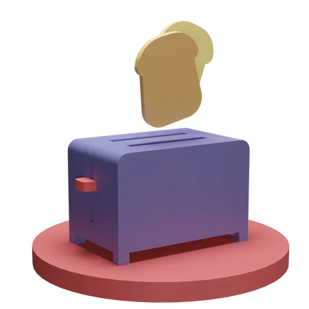 Toaster machine  3D Illustration